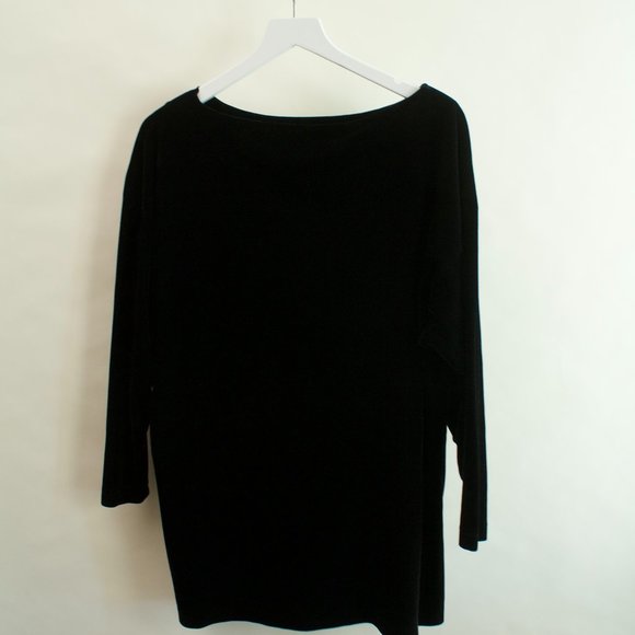 Fraise Black Velvet long sleeve  XL top - Picture 1 of 8